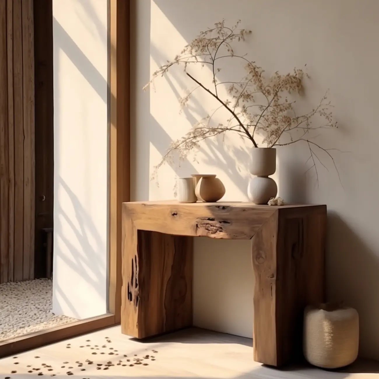 Rustic Solid Wood Brown Rectangular Console Table Enteyway Image - 1 | homeyfad