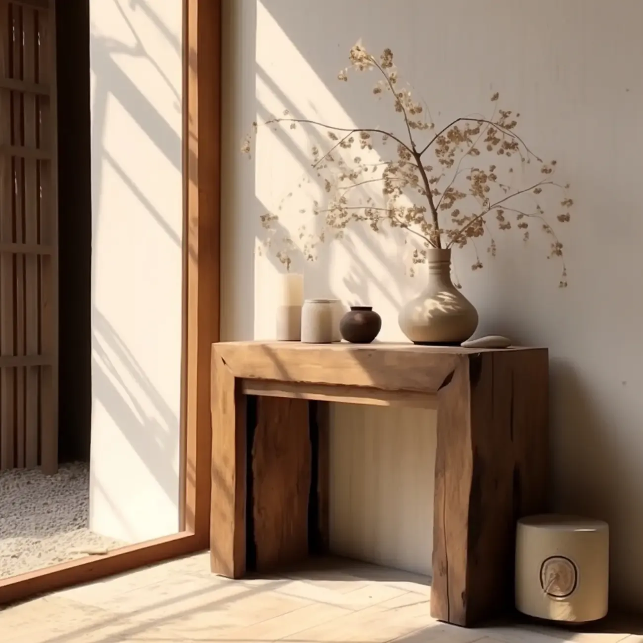 Rustic Solid Wood Brown Rectangular Console Table Enteyway Image - 3