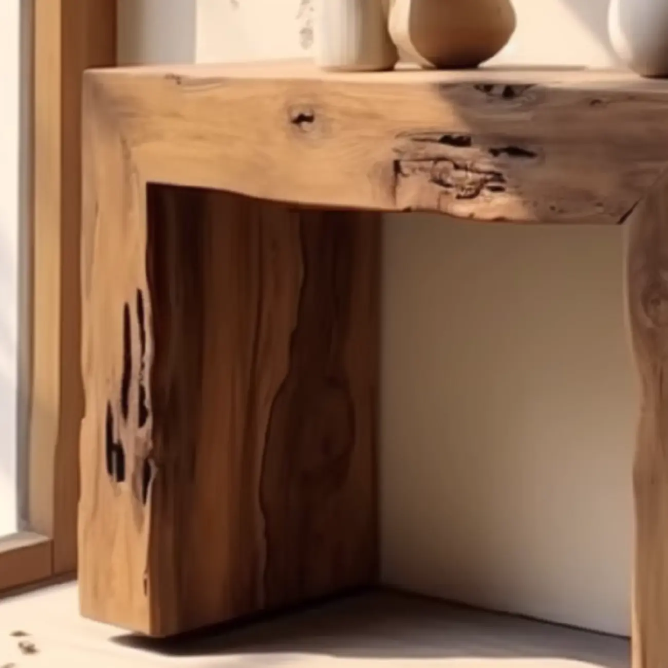 Rustic Solid Wood Brown Rectangular Console Table Enteyway Image - 4 | homeyfad