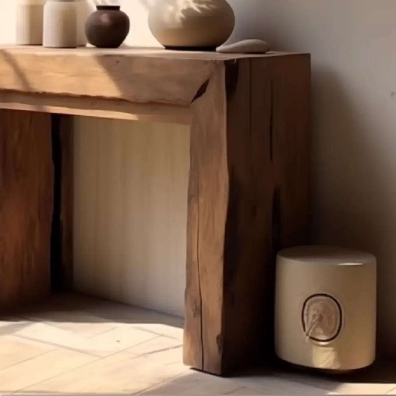 Rustic Solid Wood Brown Rectangular Console Table Enteyway Image - 5