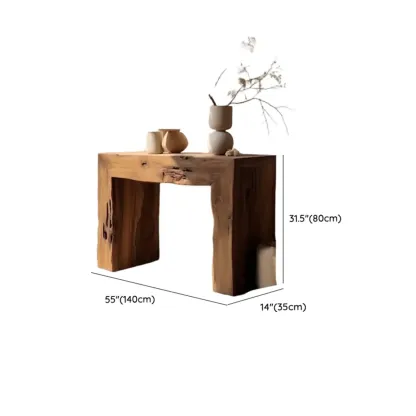 Rustic Solid Wood Brown Rectangular Console Table Enteyway #size