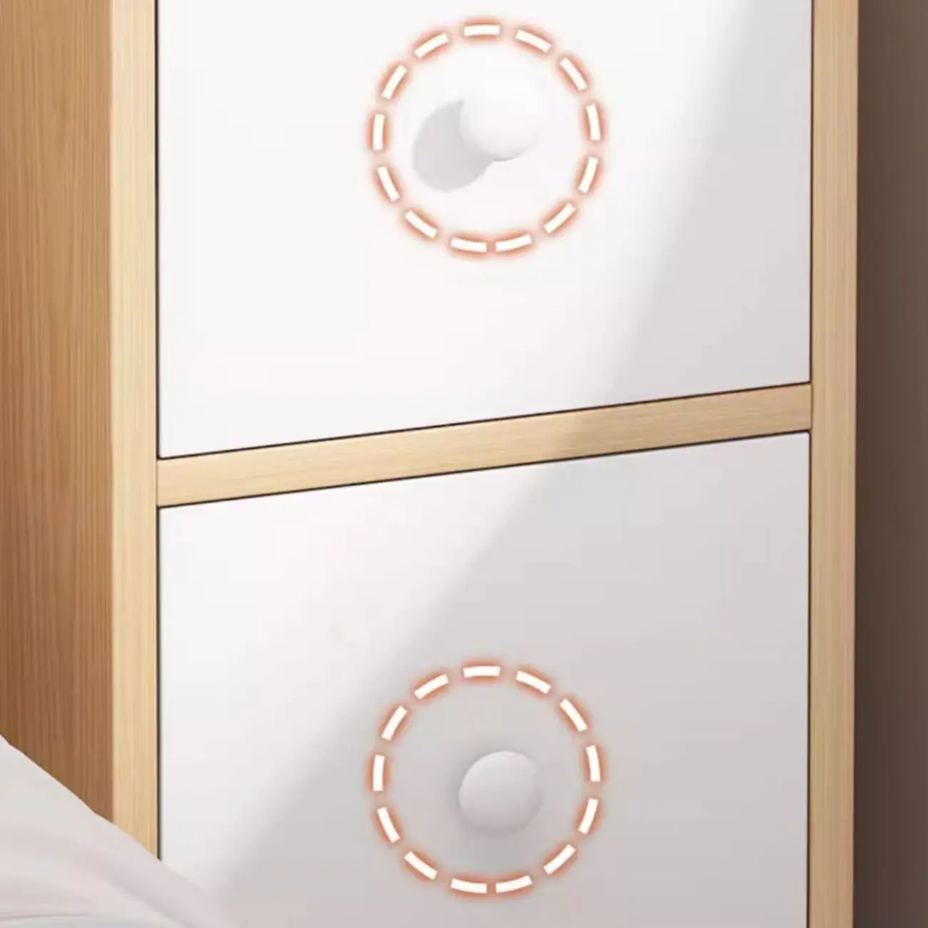 Casual Engineered Wood Drawer Storage Nightstand Image - 12 | homeyfad