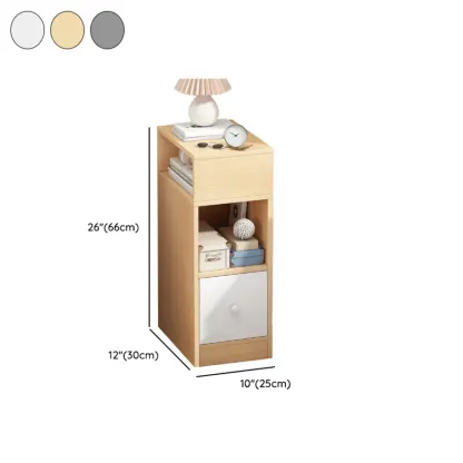Casual Engineered Wood Drawer Storage Nightstand #size