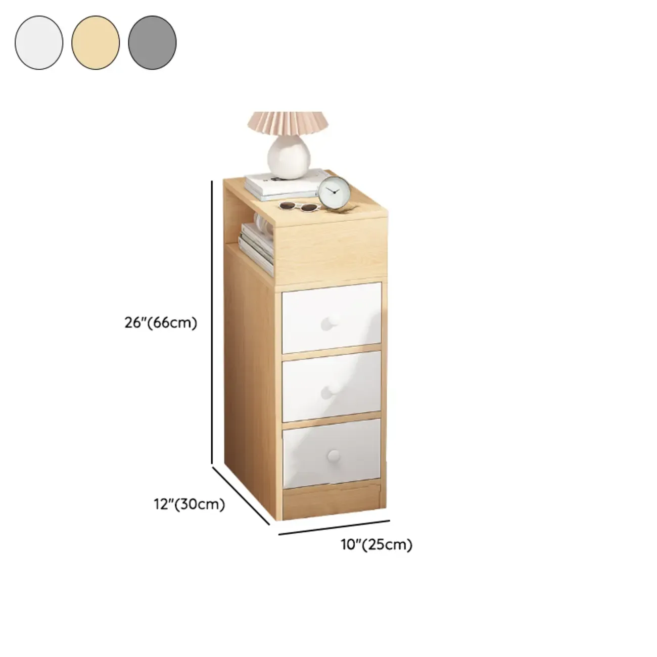 Casual Engineered Wood Drawer Storage Nightstand Image - 23
