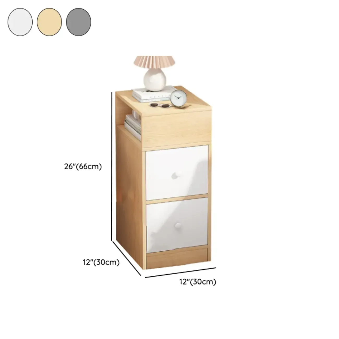 Casual Engineered Wood Drawer Storage Nightstand Image - 24