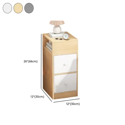 Casual Engineered Wood Drawer Storage Nightstand Image - 24