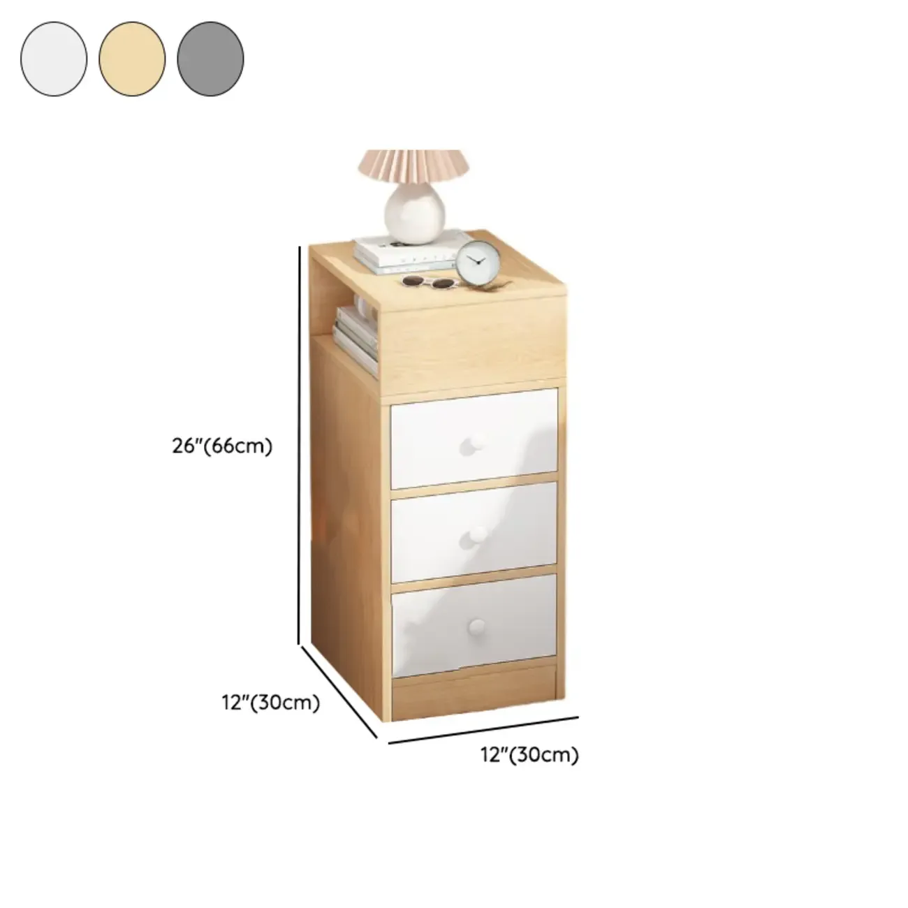 Casual Engineered Wood Drawer Storage Nightstand Image - 25