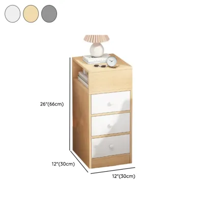 Casual Engineered Wood Drawer Storage Nightstand Image - 25
