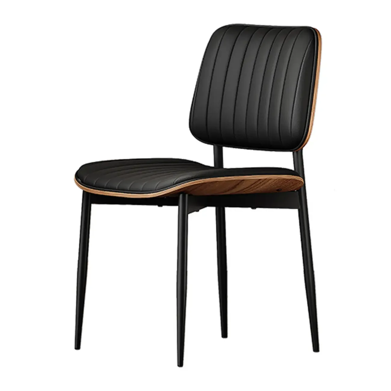 Modern Faux Leather Upholstered Side Chair Image - 3