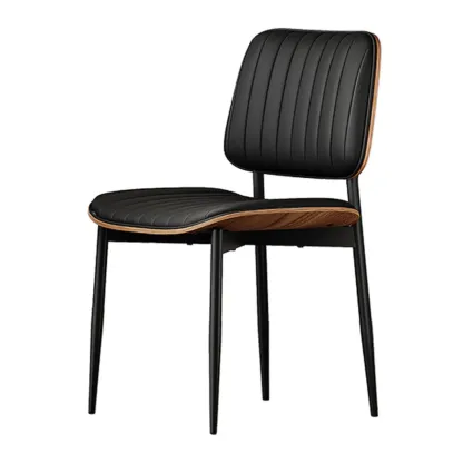 Modern Faux Leather Upholstered Side Chair Image - 3