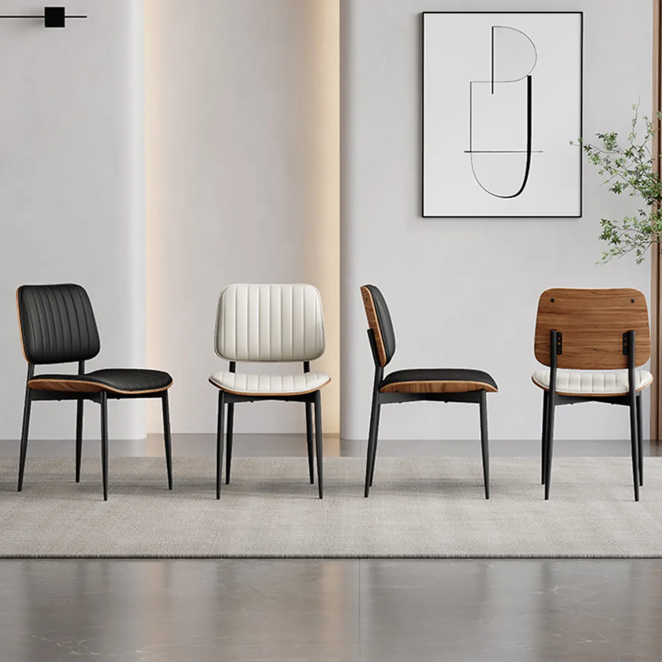 Modern Faux Leather Upholstered Side Chair Image - 1 | homeyfad