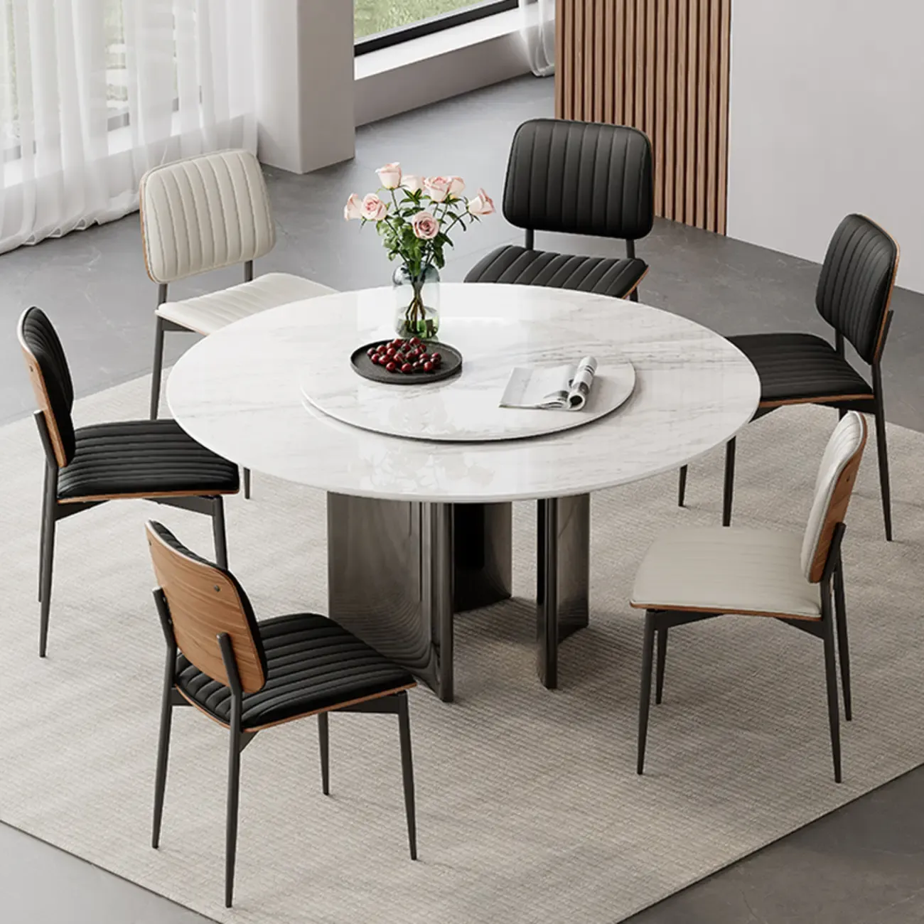 Modern Faux Leather Upholstered Side Chair Image - 6