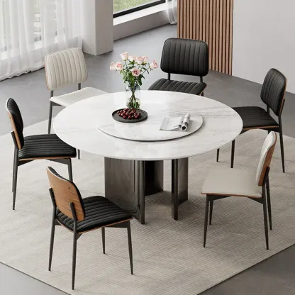 Modern Faux Leather Upholstered Side Chair Image - 6