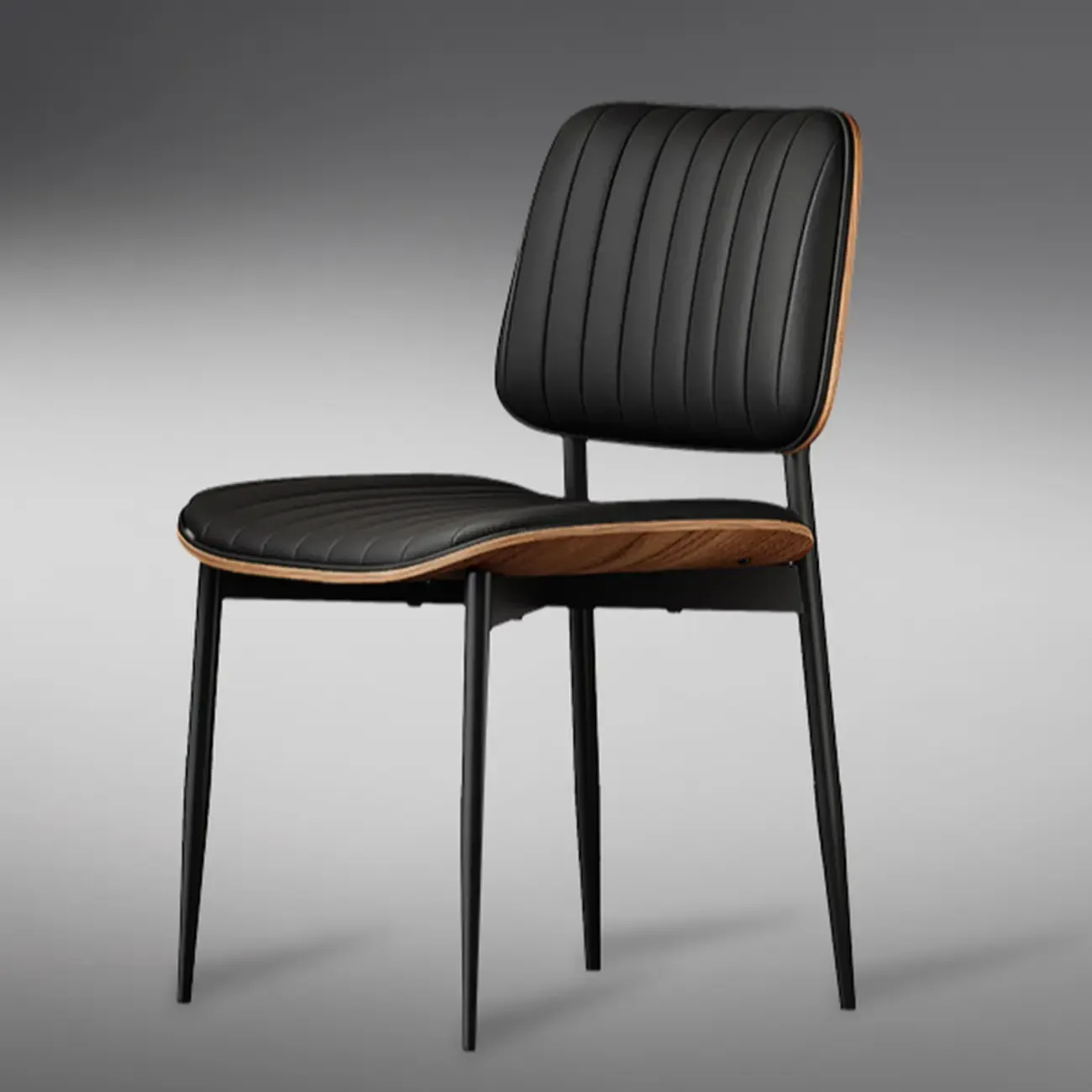 Modern Faux Leather Upholstered Side Chair Image - 8