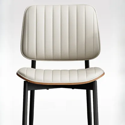Modern Faux Leather Upholstered Side Chair Image - 9