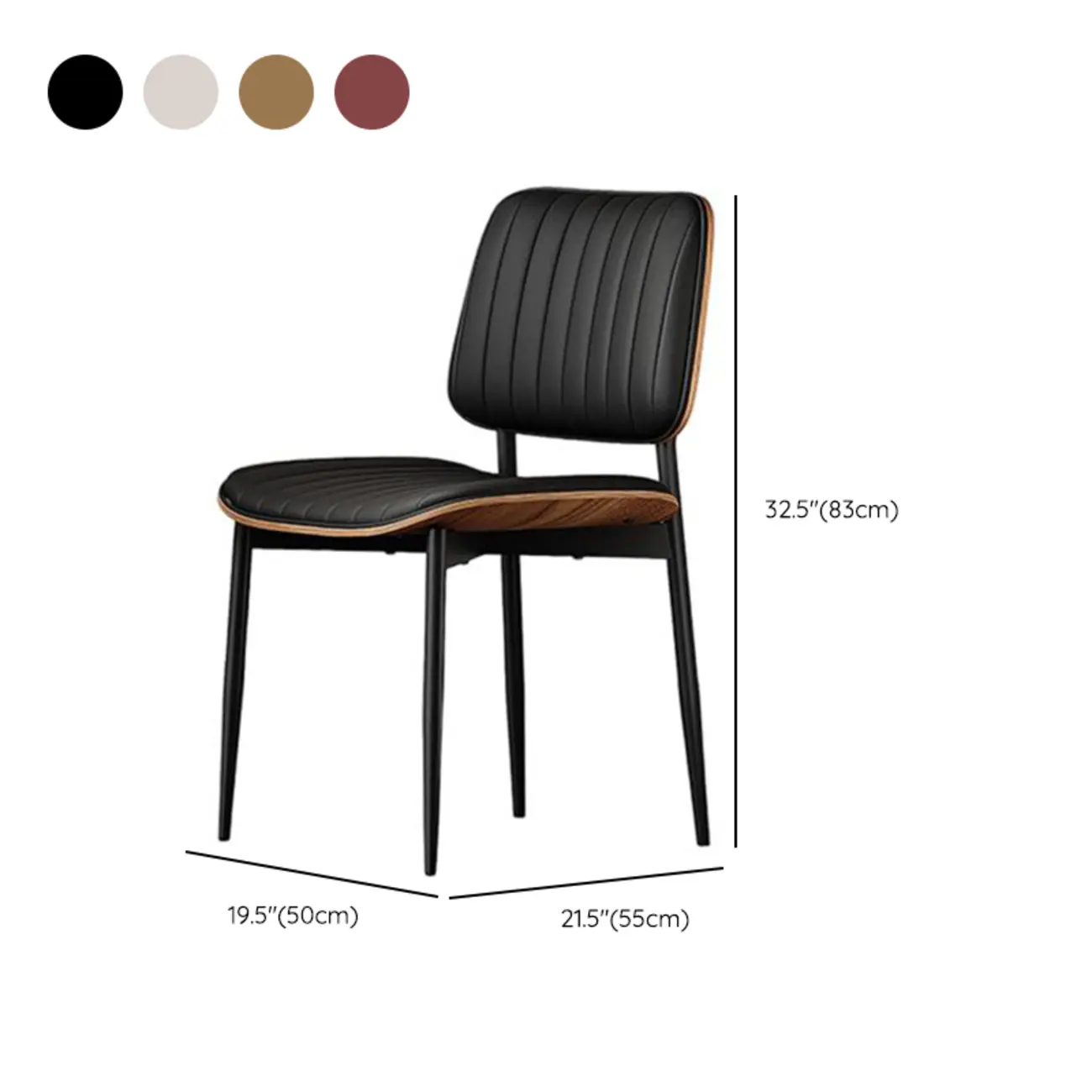 Modern Faux Leather Upholstered Side Chair #size | homeyfad