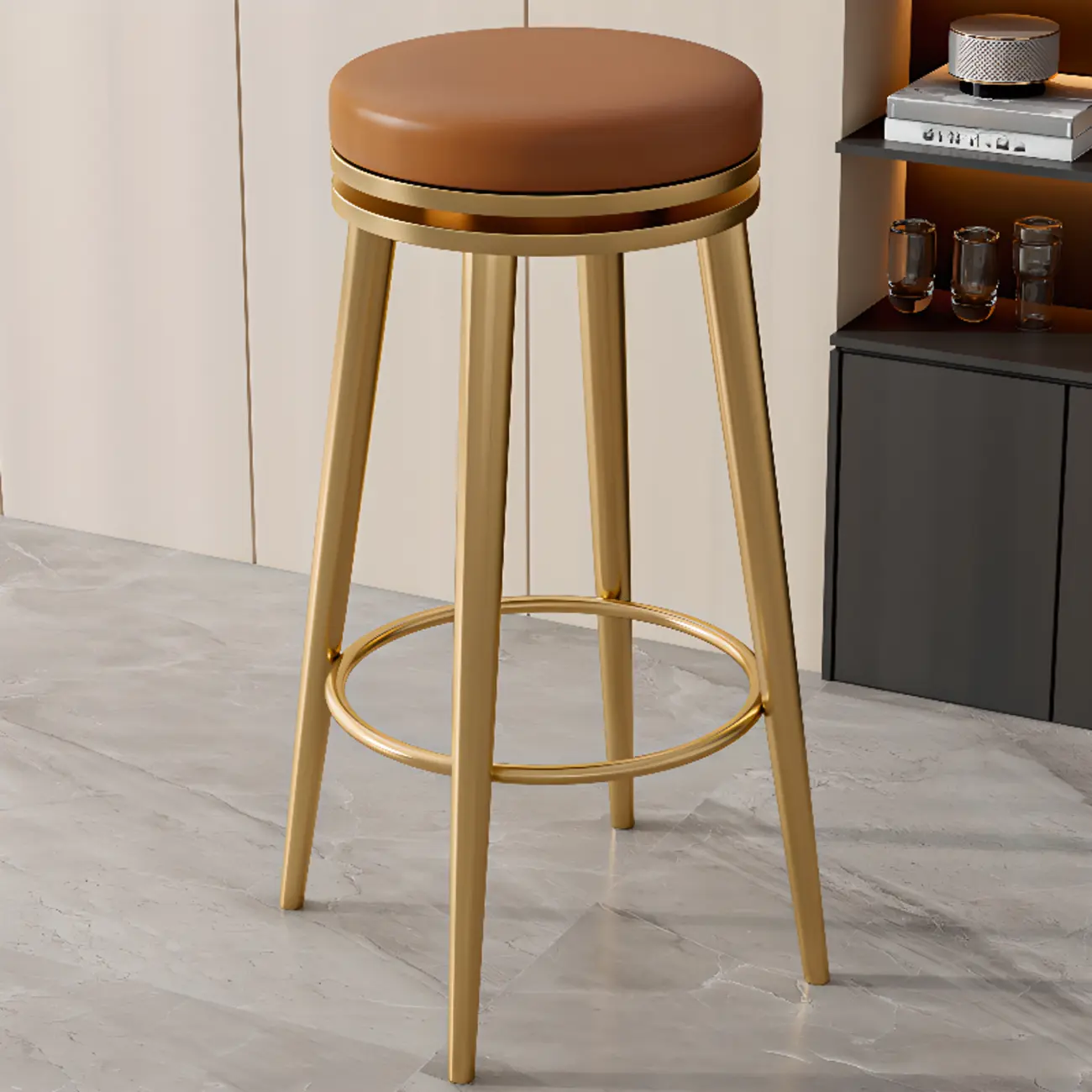 Counter Height Modern Metal Bar Stools Image - 1 | homeyfad
