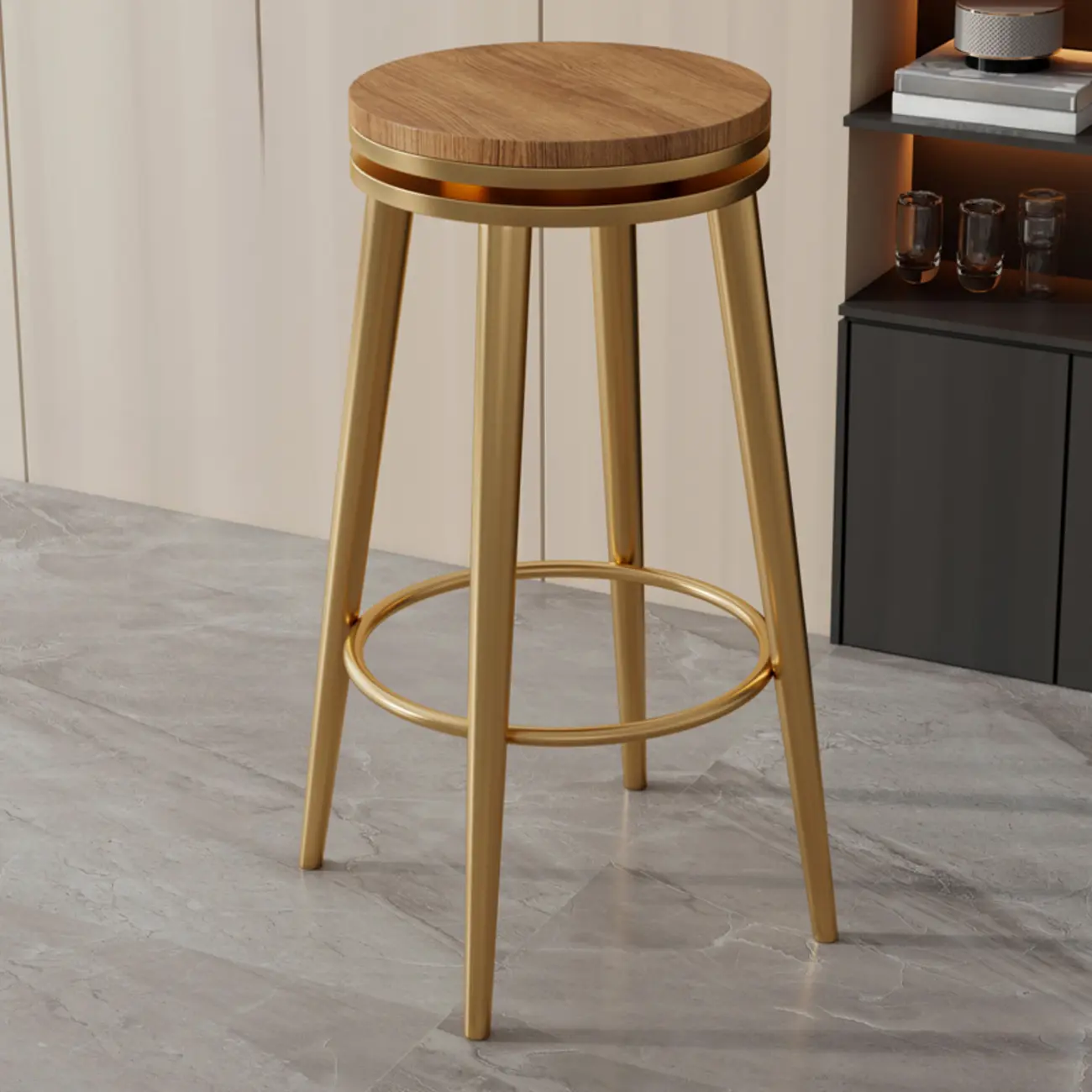 Counter Height Modern Metal Bar Stools Image - 3 | homeyfad