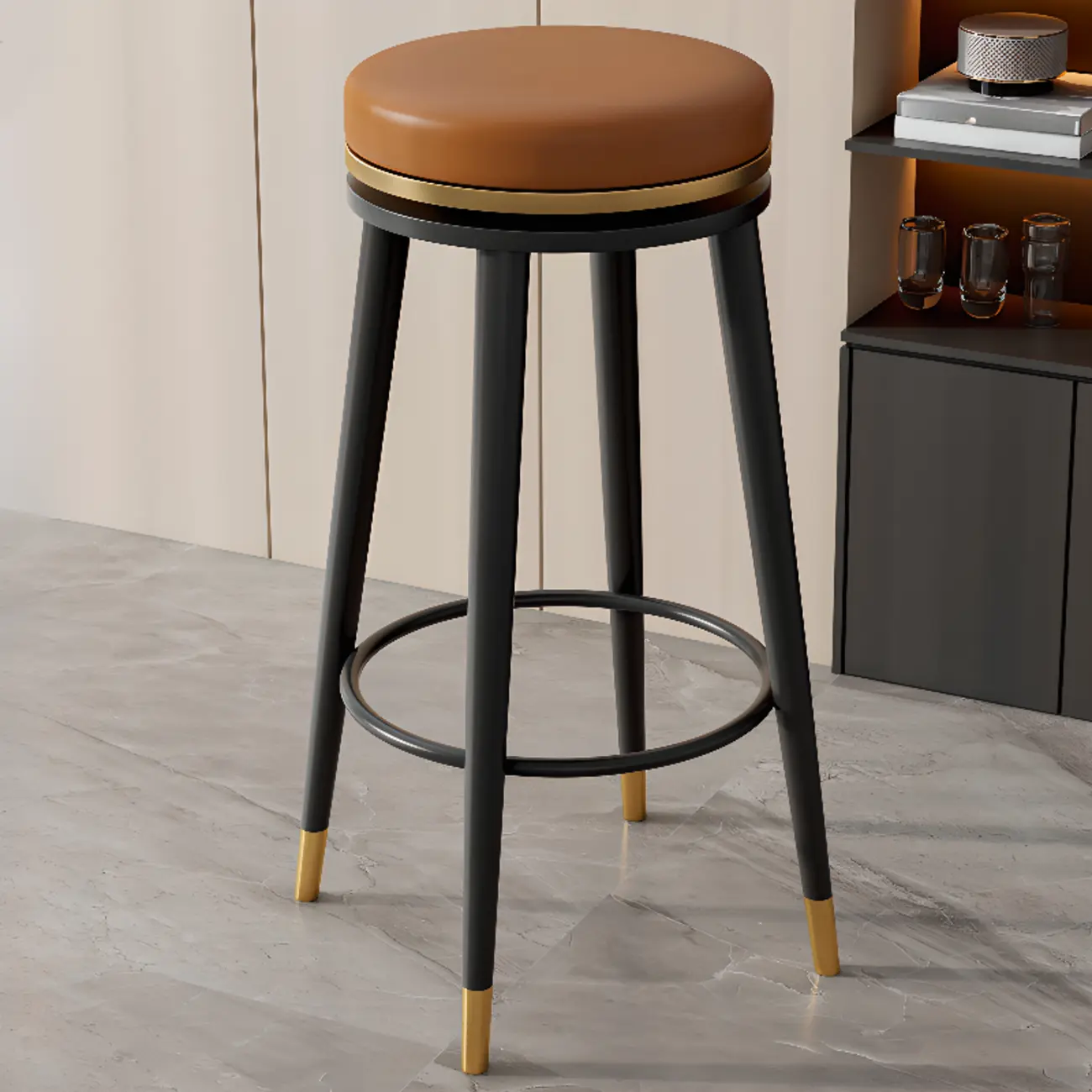 Counter Height Modern Metal Bar Stools Image - 4 | homeyfad