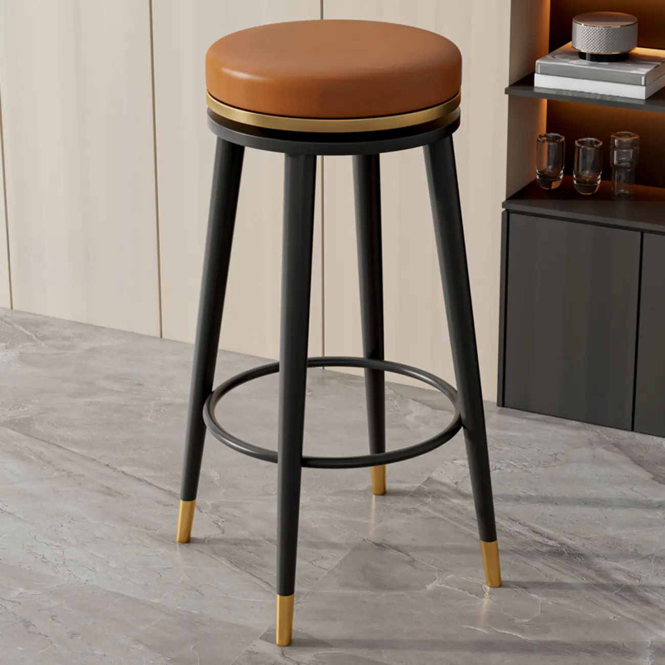 Counter Height Modern Metal Bar Stools Image - 5 | homeyfad
