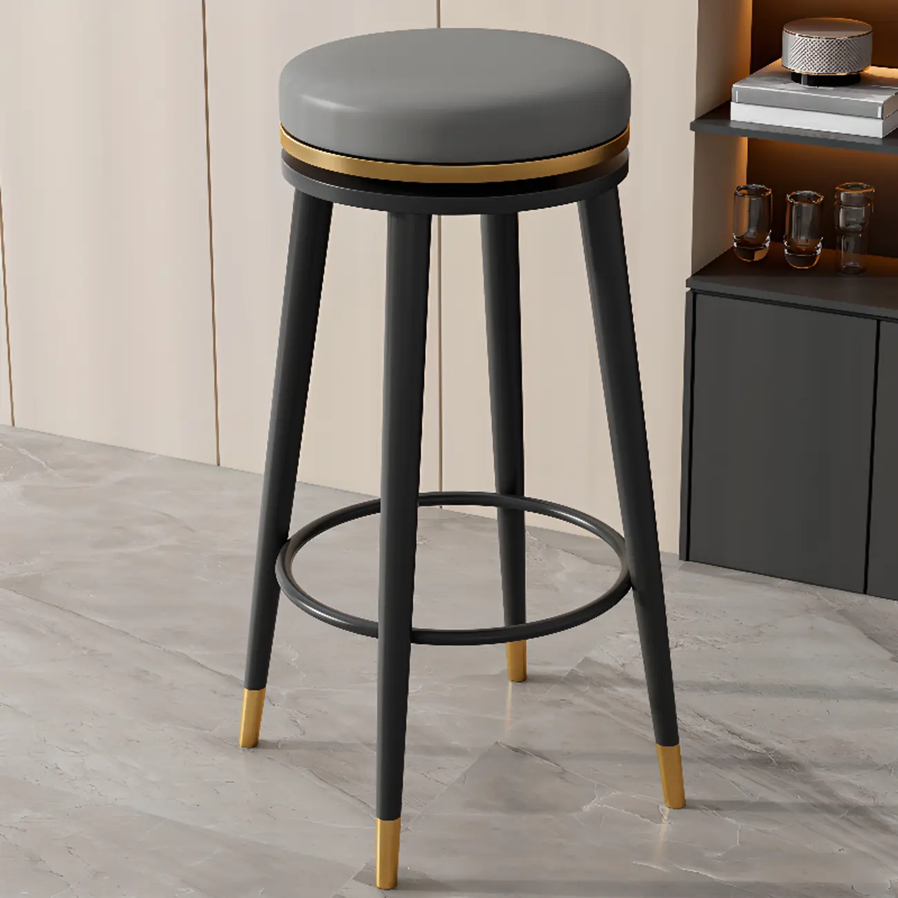 Counter Height Modern Metal Bar Stools Image - 6 | homeyfad