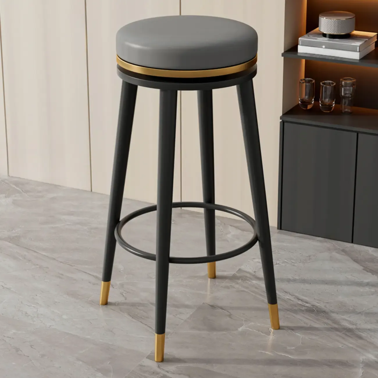 Counter Height Modern Metal Bar Stools Image - 7