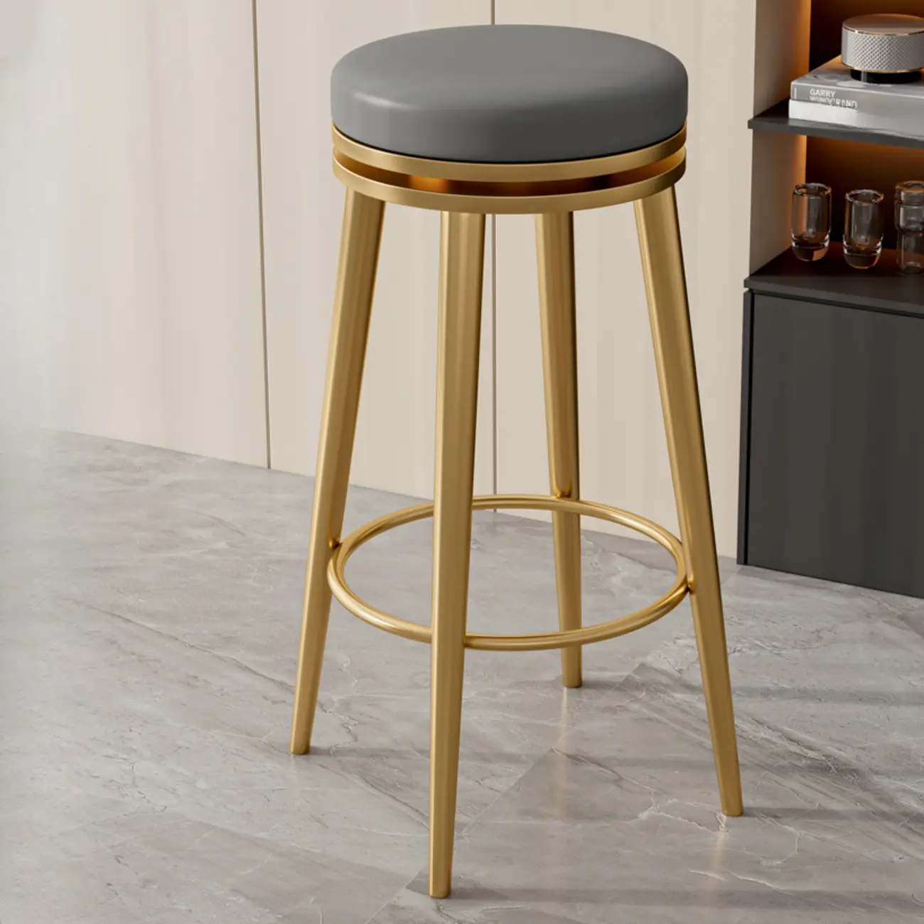 Counter Height Modern Metal Bar Stools Image - 8 | homeyfad