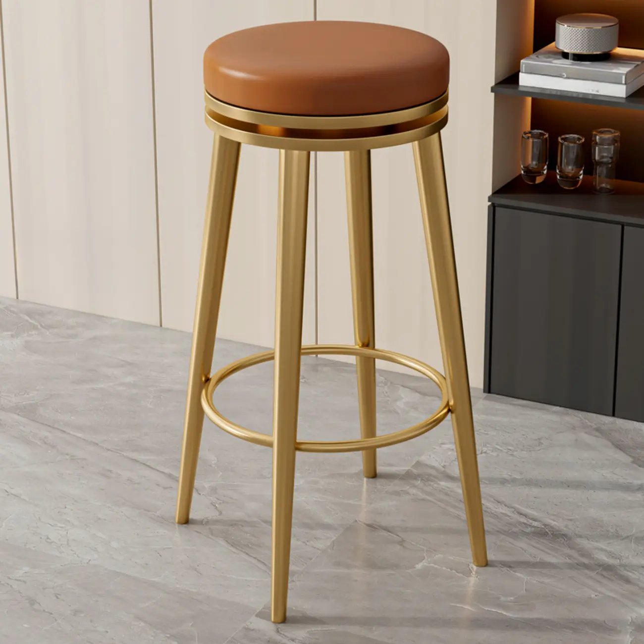 Counter Height Modern Metal Bar Stools Image - 9 | homeyfad
