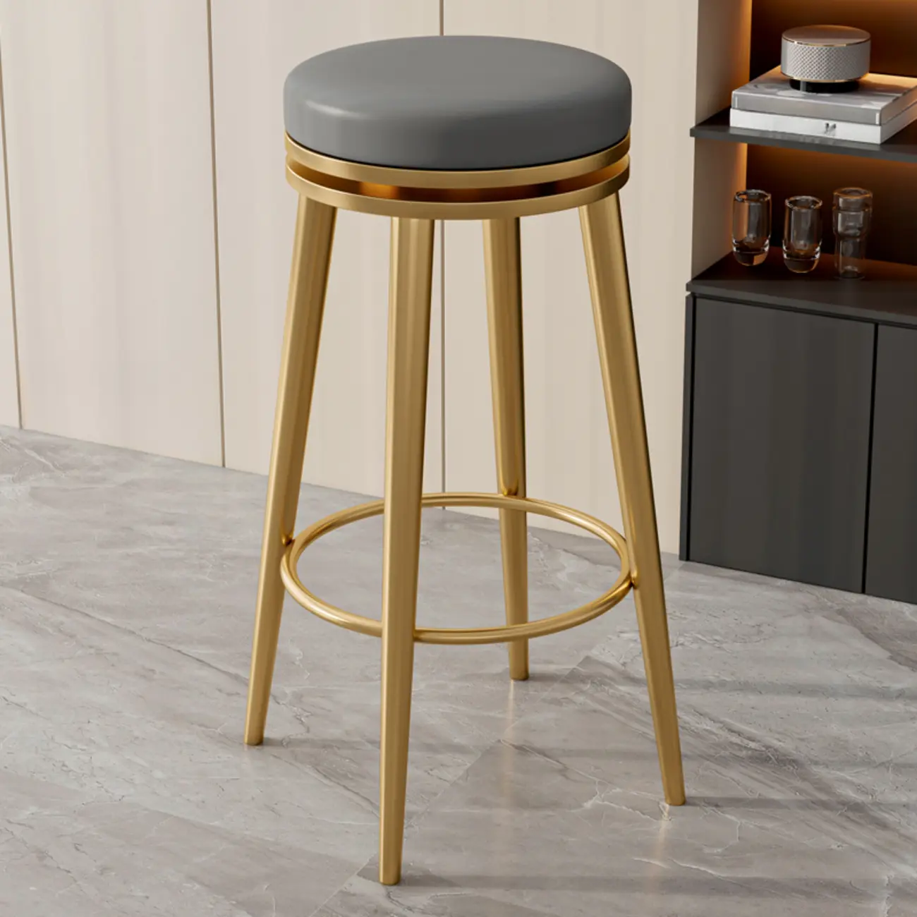 Counter Height Modern Metal Bar Stools Image - 10 | homeyfad