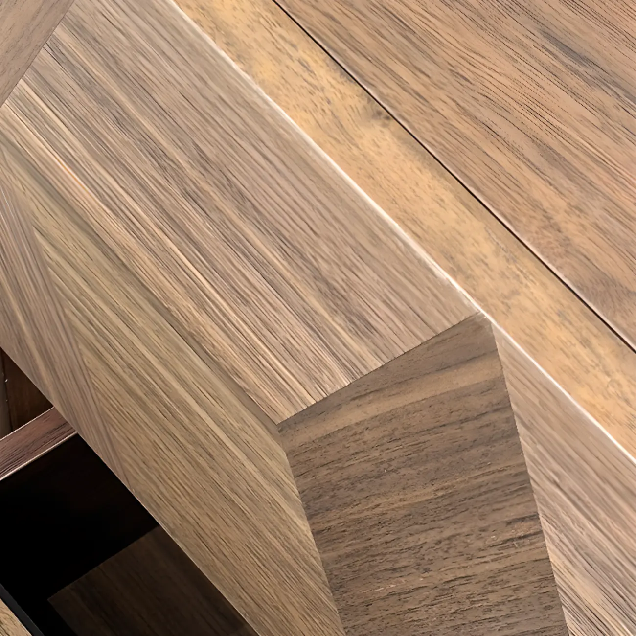 Elegant Nut Brown Narrow 2-drawer Wood Nightstand Image - 10 | homeyfad