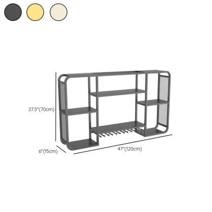 Alloy Wall Mount Wine Holder Bottle with Shelf Image - 11
