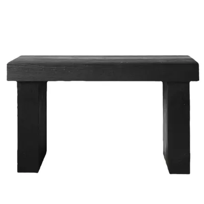 Classic Wooden Black Console Table With Dual Base Image - 5