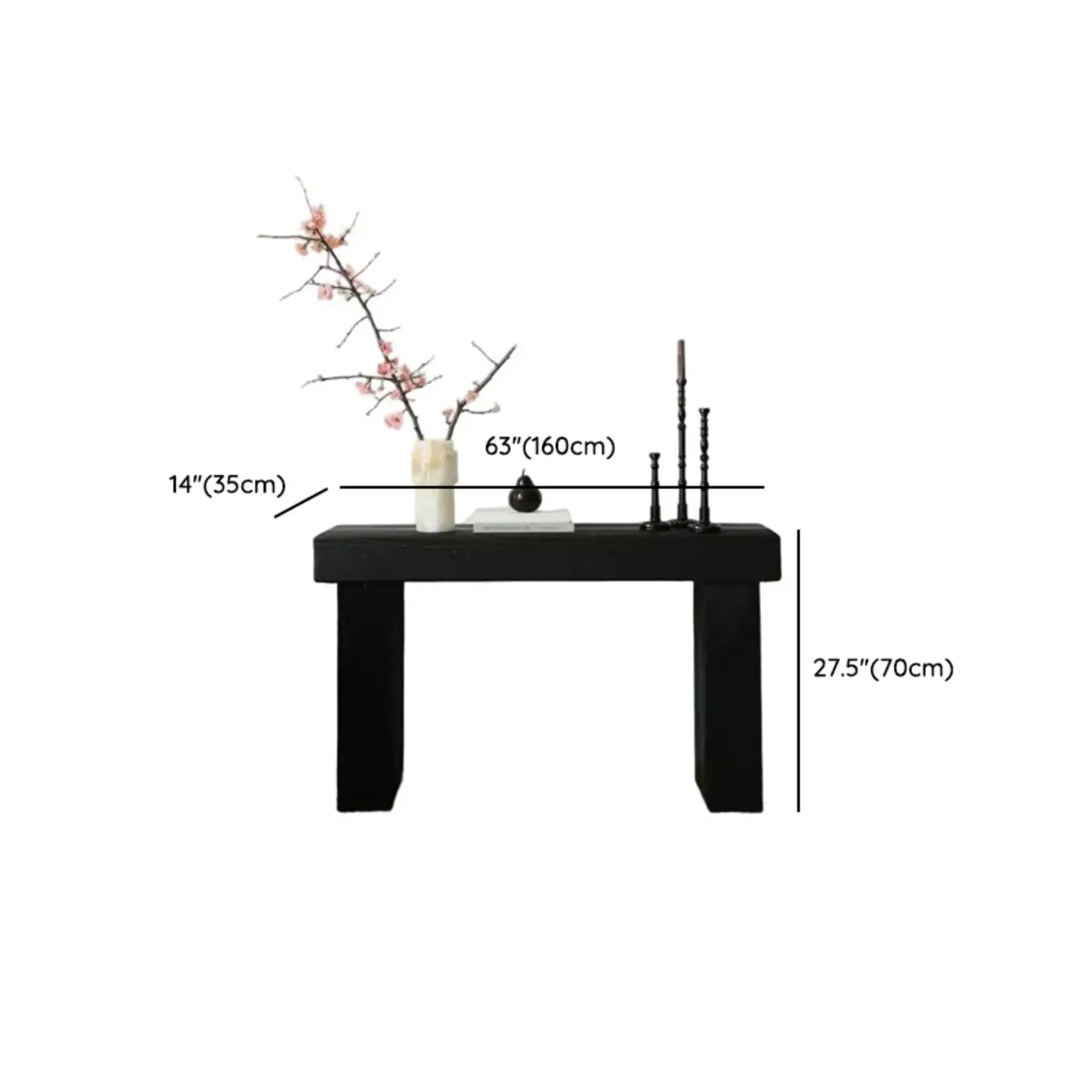 Classic Wooden Black Console Table With Dual Base Image - 9 | homeyfad