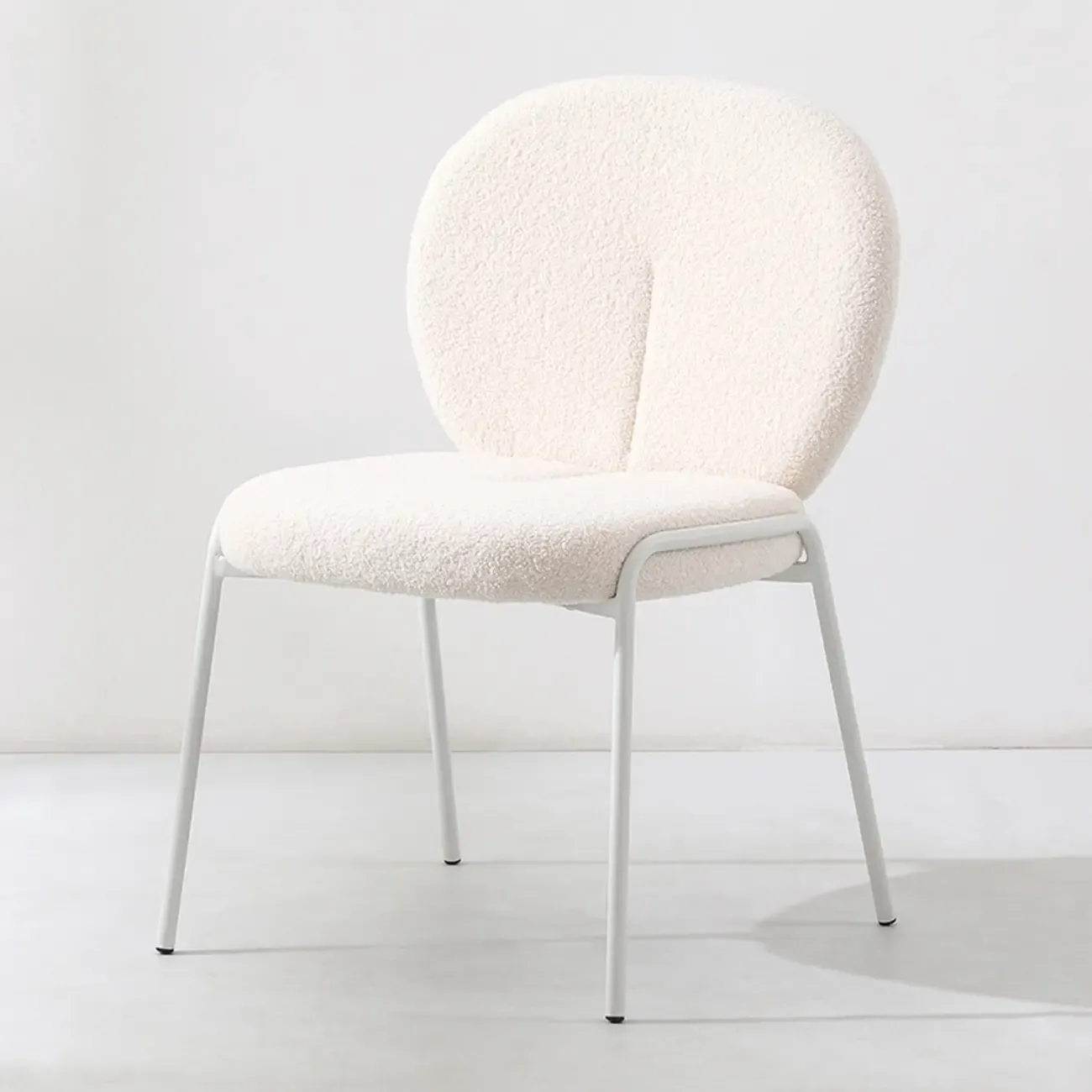Modern Off-White Upholstered Full Back Dining Chair | HomeyFad