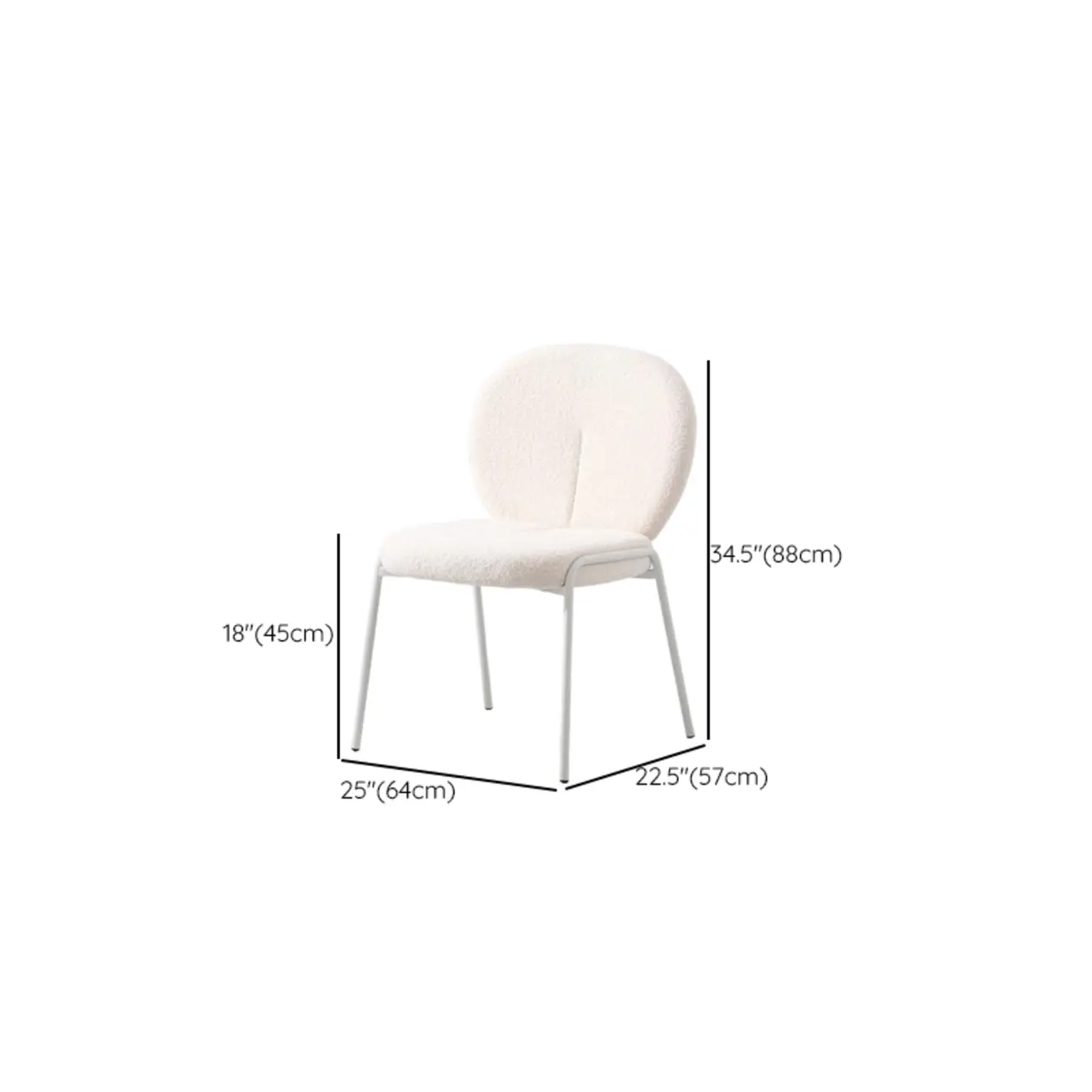 Modern Off-White Upholstered Dining Chair with Armrest Image - 11 | homeyfad