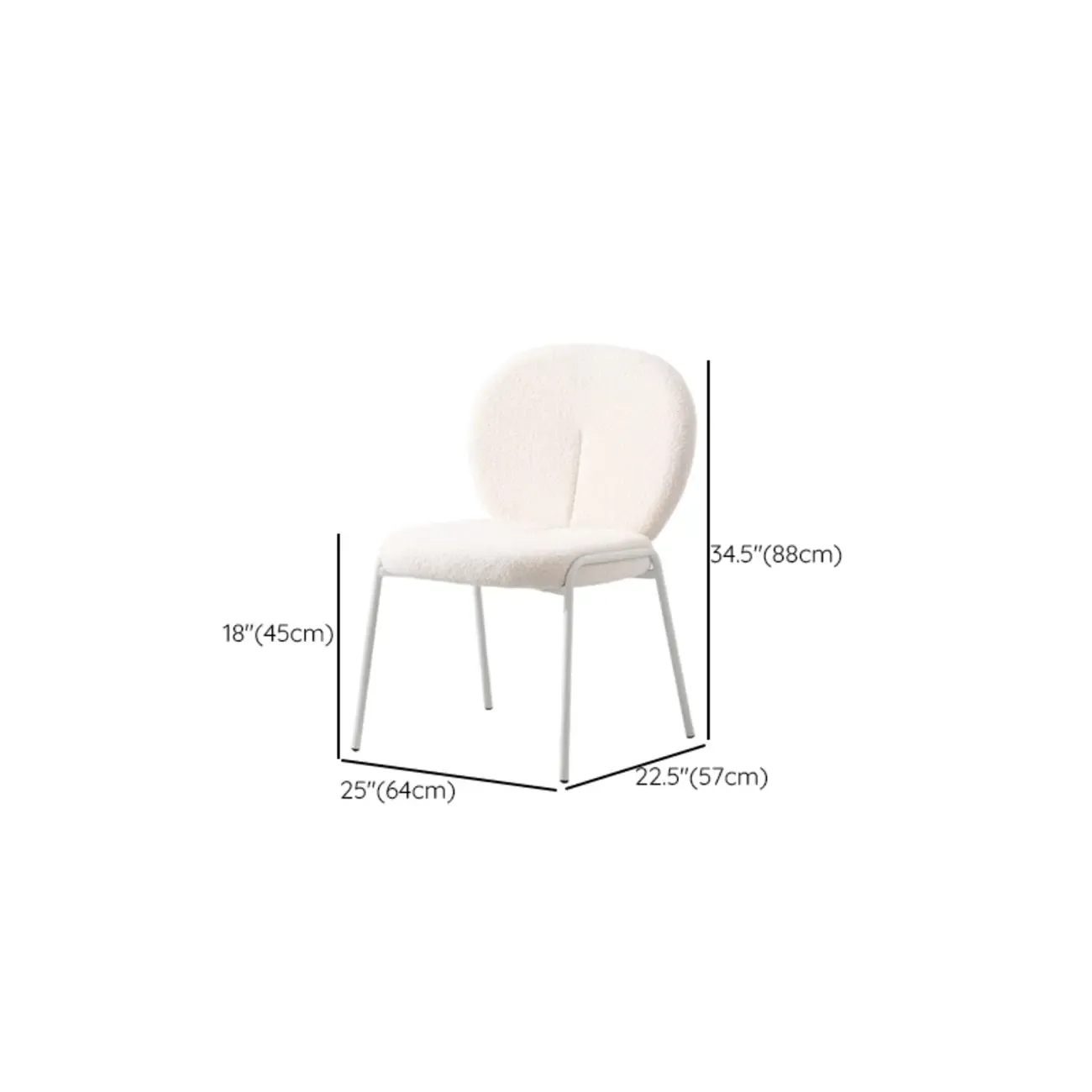 Modern Off-White Upholstered Dining Chair with Armrest Image - 11