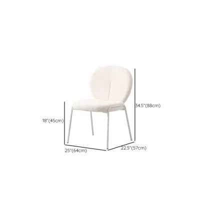 Modern Off-White Upholstered Dining Chair with Armrest Image - 11