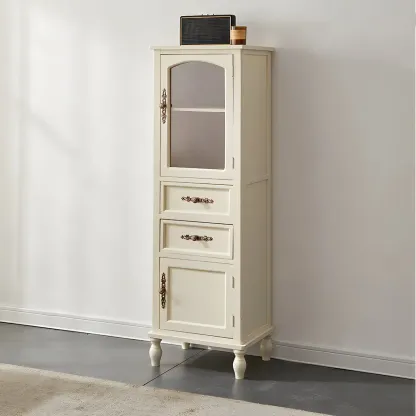 Antique Wooden Storage Walnut Narrow Buffet Cabinet Image - 22