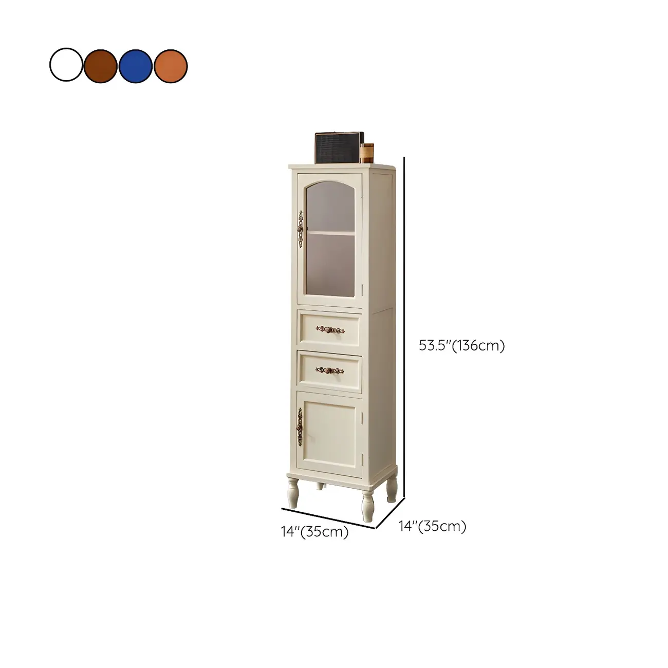 Antique Wooden Storage Walnut Narrow Buffet Cabinet Image - 32 | homeyfad