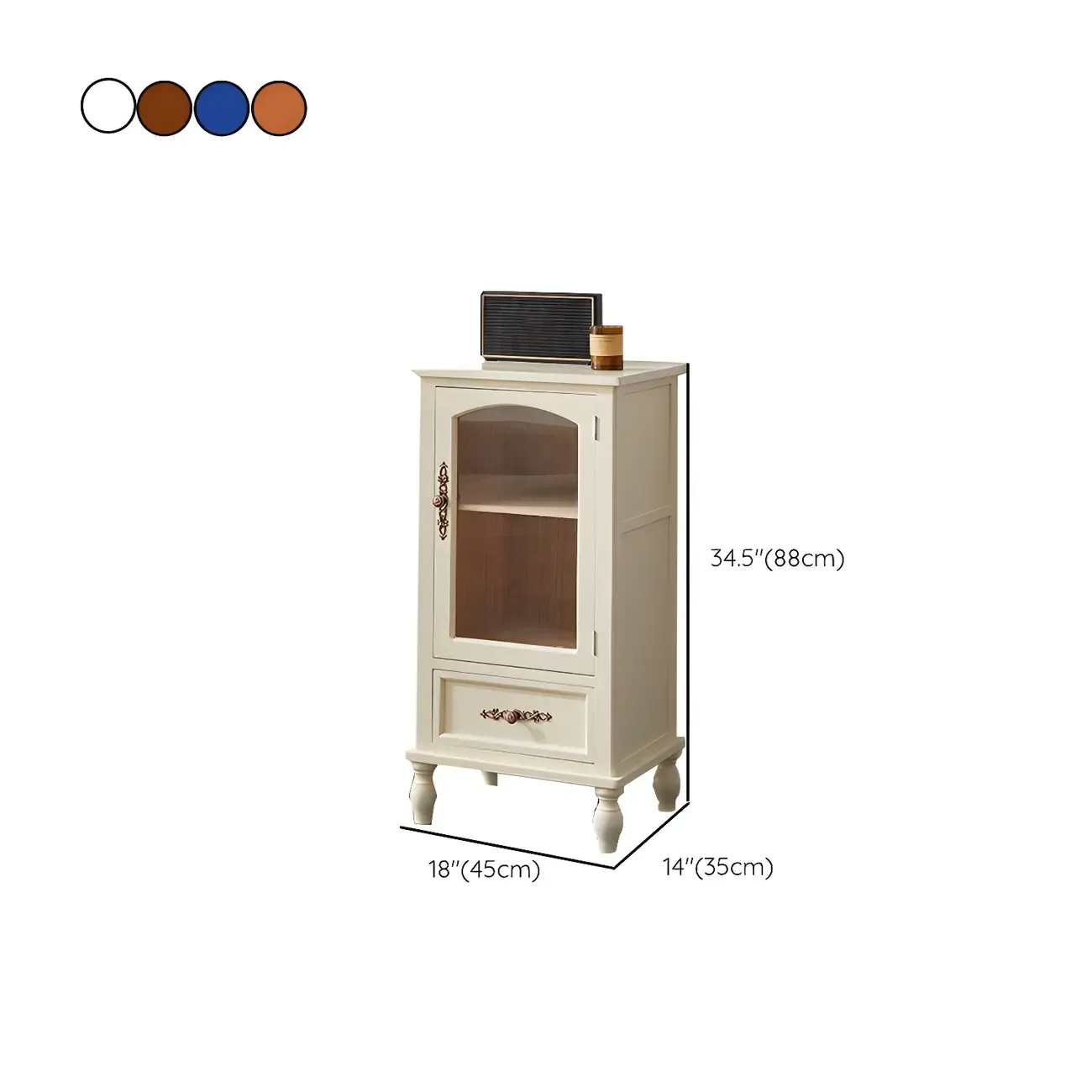 Antique Wooden Storage Walnut Narrow Buffet Cabinet Image - 33