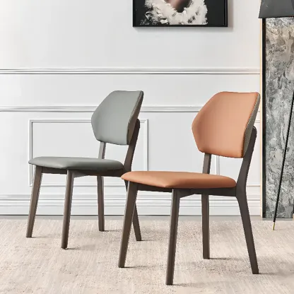 Modern Upholstered Dining Chair with Metal Legs Image - 1