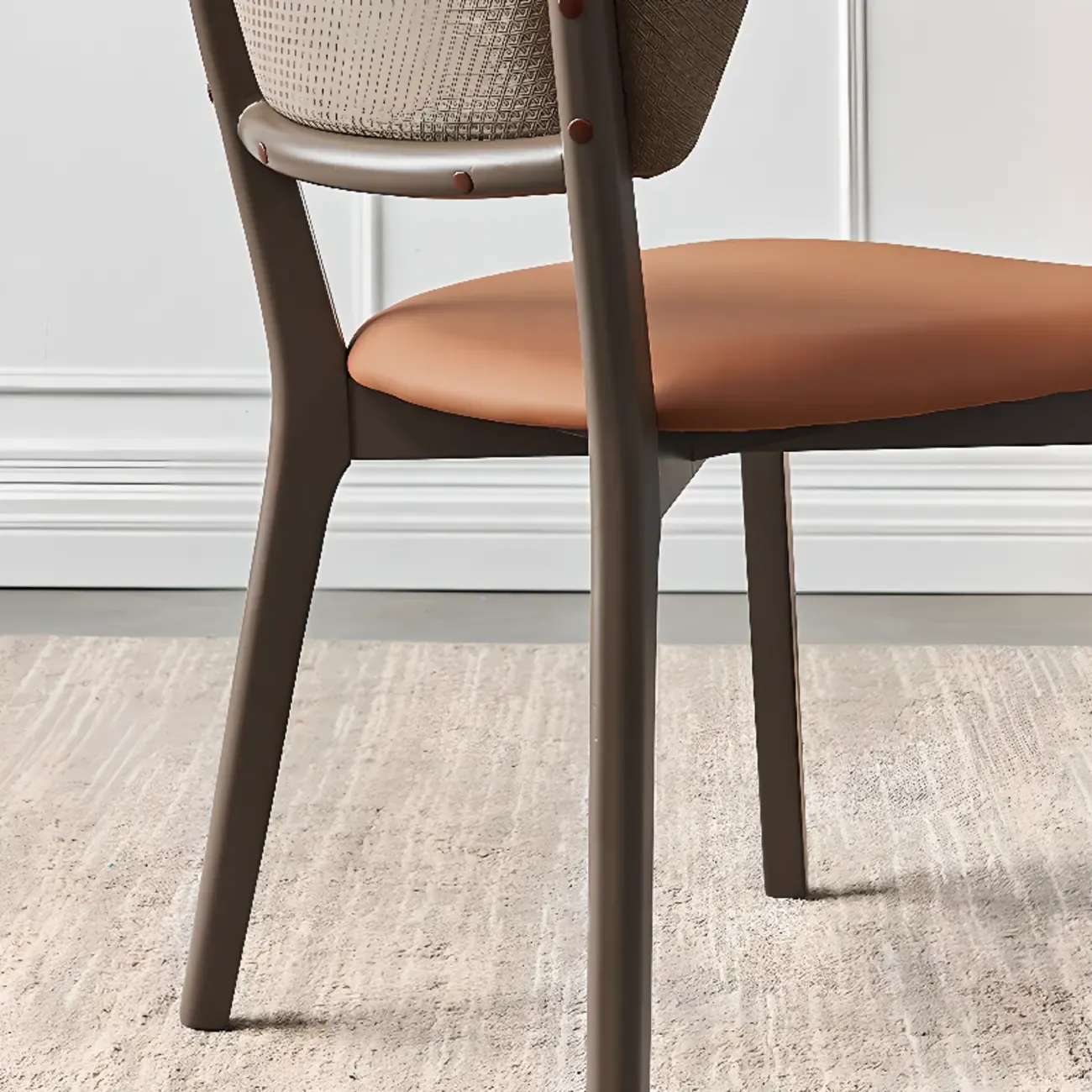 Modern Upholstered Dining Chair with Metal Legs Image - 6