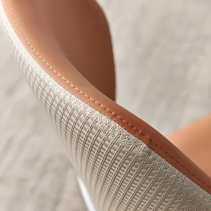 Modern Upholstered Dining Chair with Metal Legs Image - 7