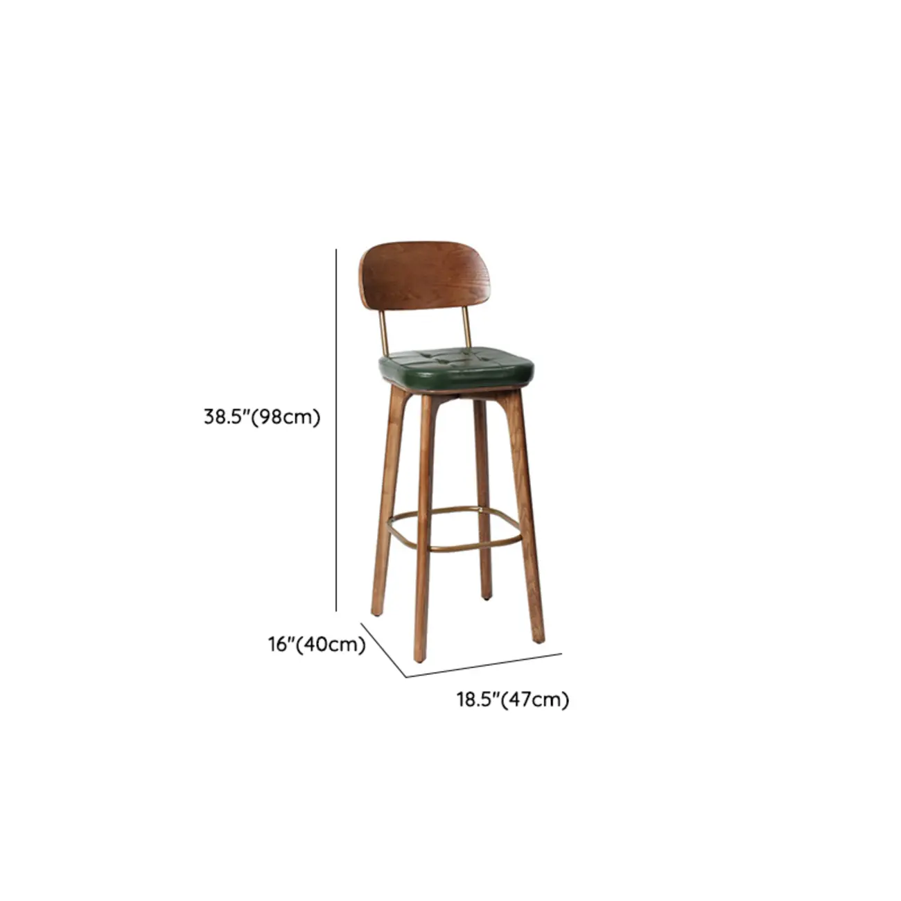 Rustic Square Leather Brown Wooden Bar Stools Image - 12 | homeyfad