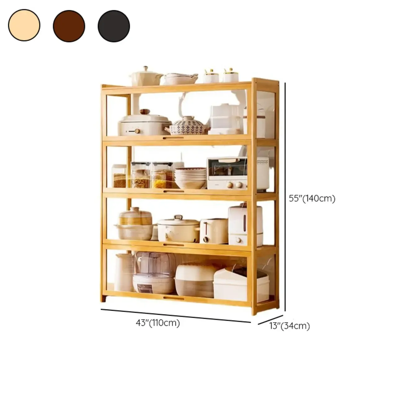 Bambusa Detached Modern Multifunctional Storage Sideboard Image - 28