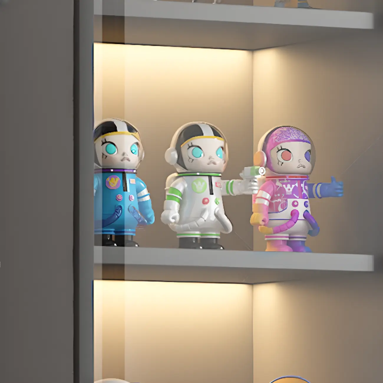 Simple Glass Wood Lighted Display Cabinet for Collections Image - 6 | homeyfad