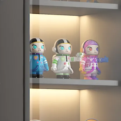 Simple Glass Wood Lighted Display Cabinet for Collections Image - 6