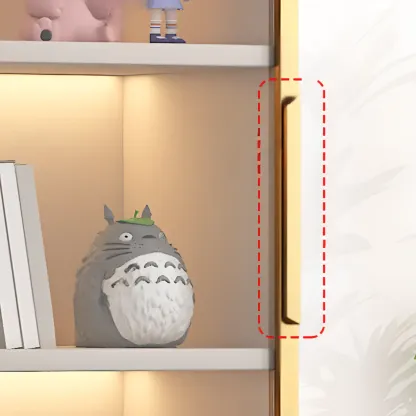 Simple Glass Wood Lighted Display Cabinet for Collections Image - 9