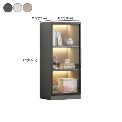 Simple Glass Wood Lighted Display Cabinet for Collections #size