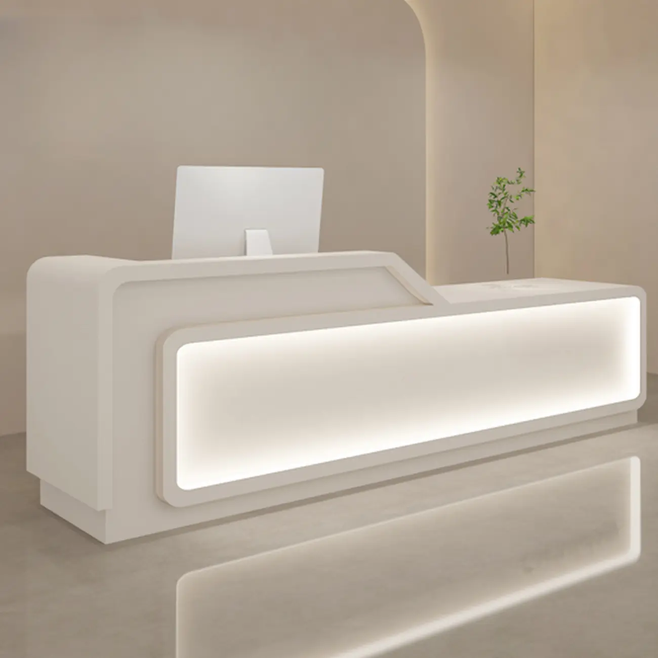 Modern Rectangle Reception Front Desk with Lockable Drawers Image - 1 | homeyfad